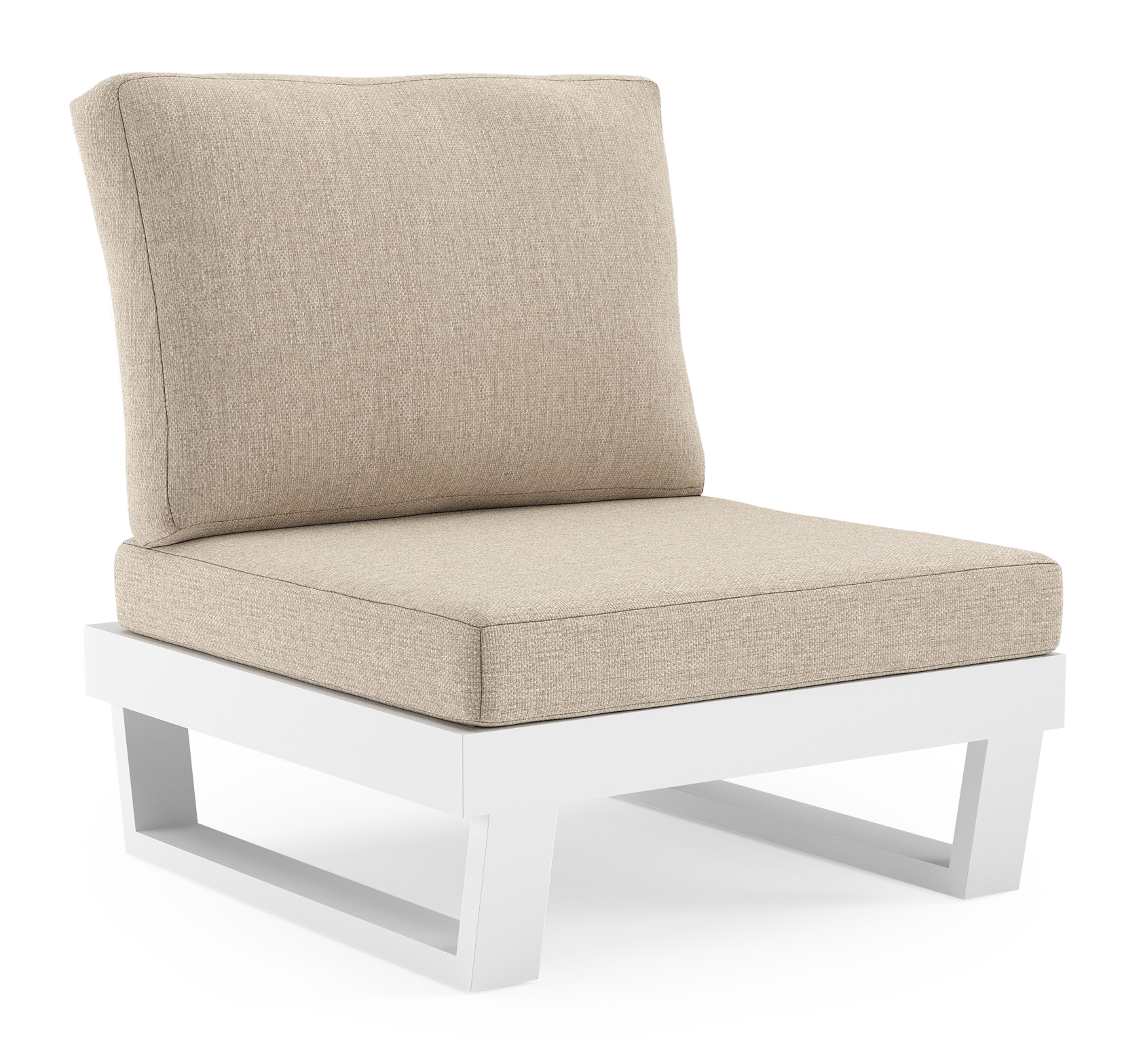 Modica loungestoel in wit aluminium met rustic weather+ softtouch kussen