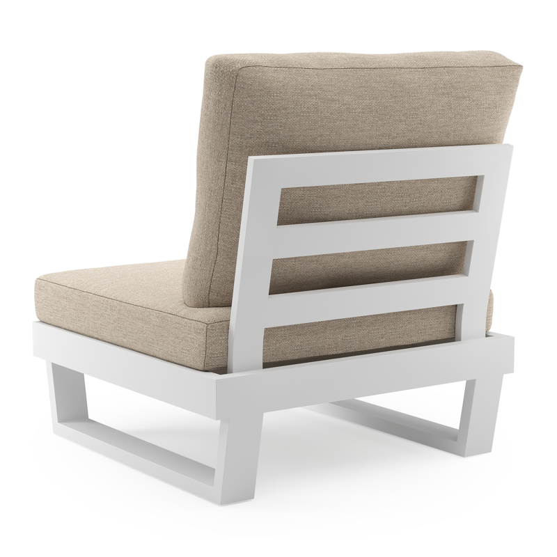Modica loungestoel in wit aluminium met rustic weather+ softtouch kussen