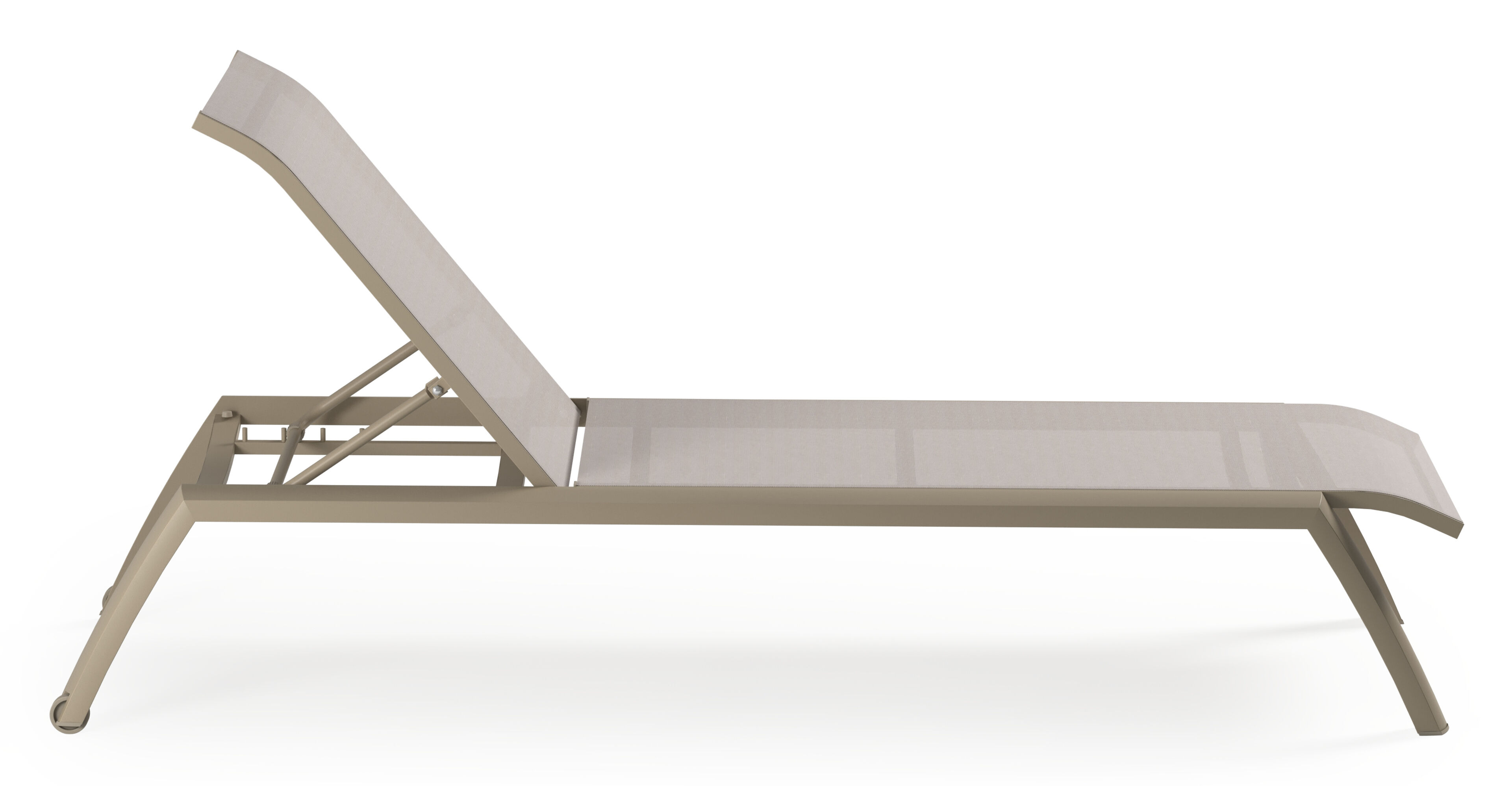 Chaise longue réglable Bari en aluminium beige et textilène simple beige