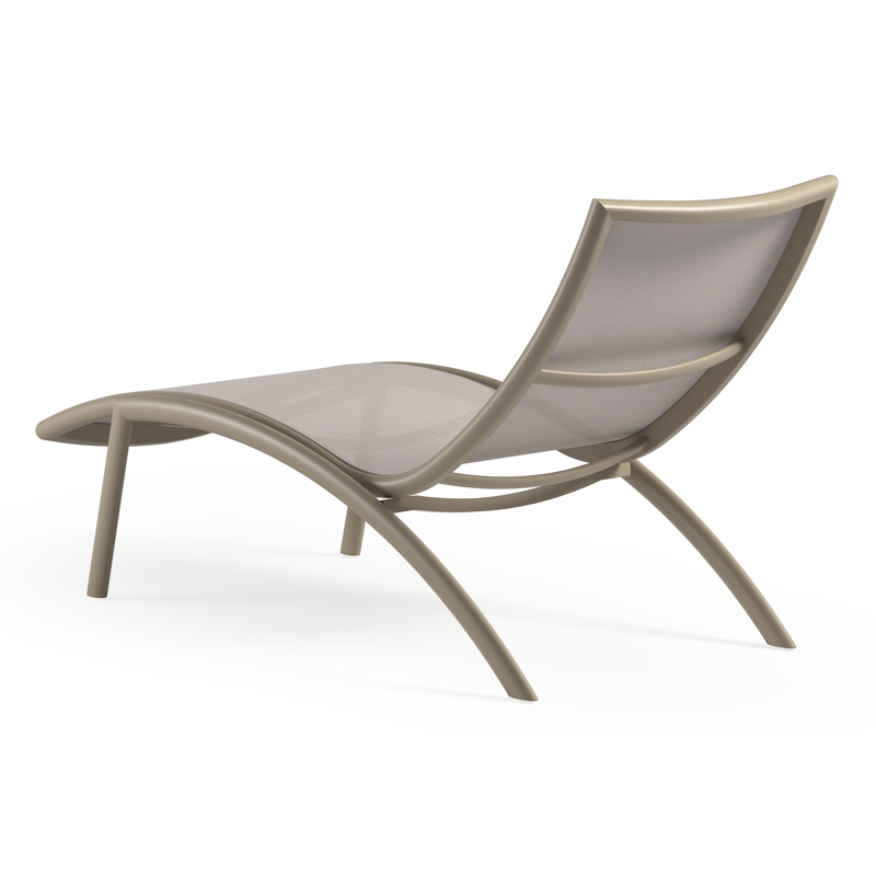 Siena ligbed in beige aluminium en beige single textilene