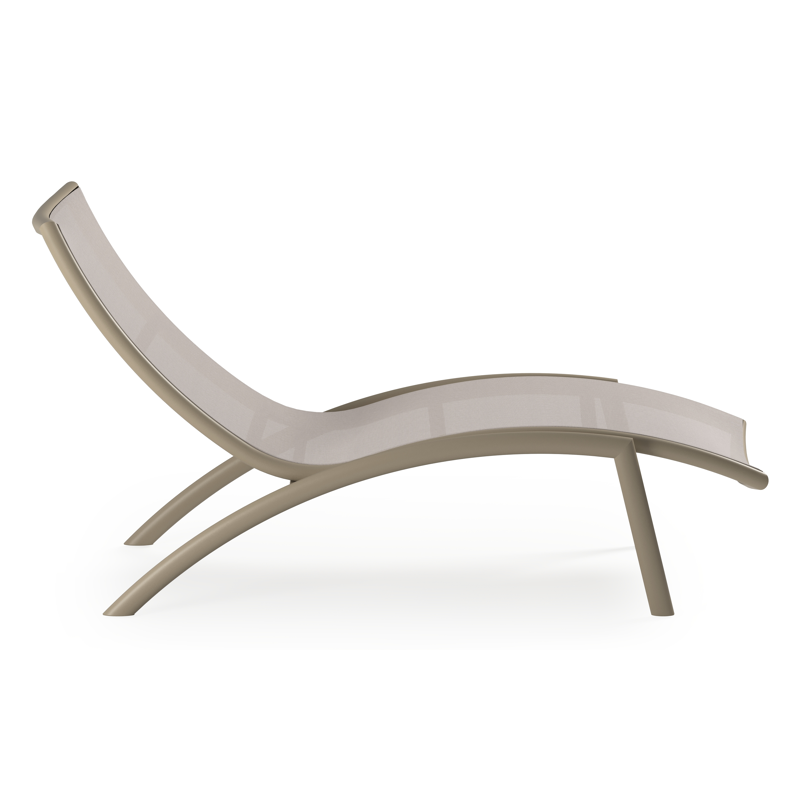 Siena ligbed in beige aluminium en beige single textilene