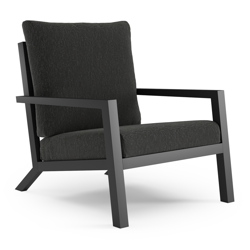 Arnes loungestoel in zwart aluminium met sky black weather+ softtouch kussen