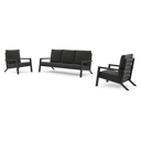 Arnes loungeset in zwart aluminium met sky black weather+ softtouch kussen