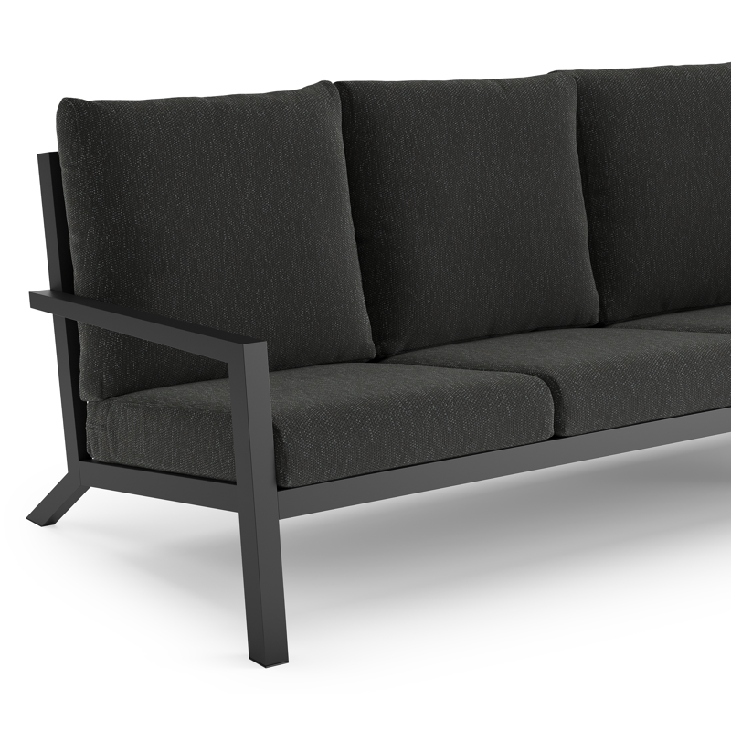 Arnes loungeset in zwart aluminium met sky black weather+ softtouch kussen