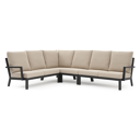 Arnes loungehoek in zwart aluminium met rustic weather+ softtouch kussen