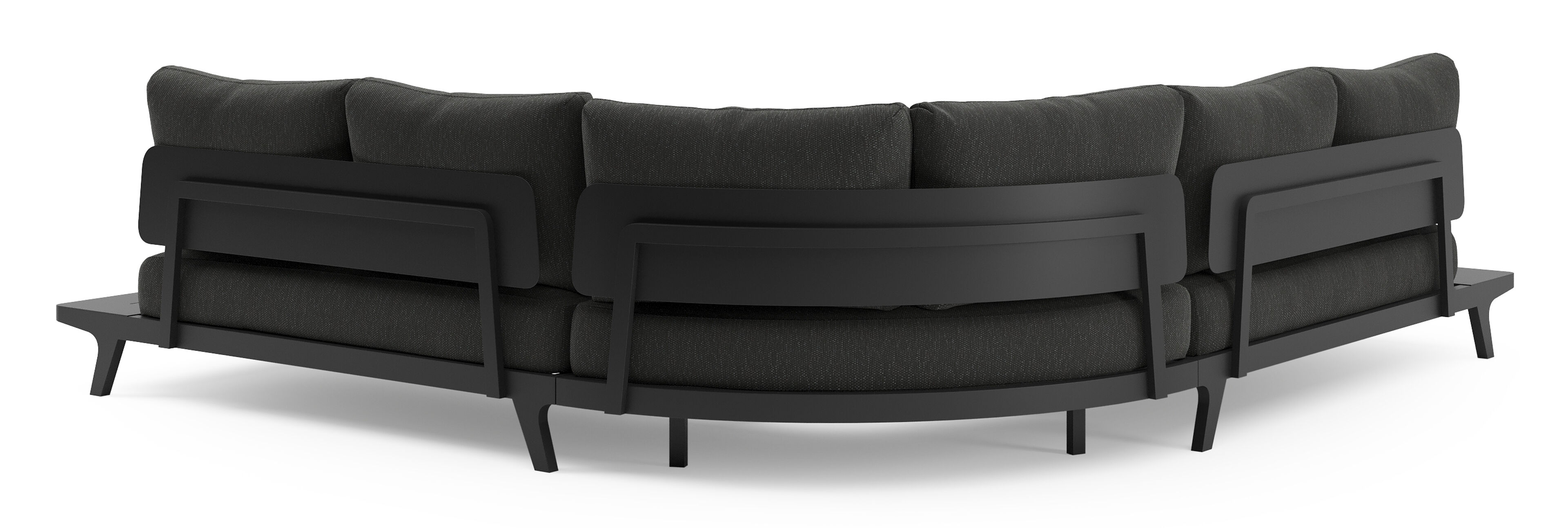 Bolzano loungehoek in zwart aluminium met sky black weather+ softtouch kussen