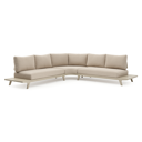Salon de jardin d'angle Bolzano en aluminium beige et coussins en weather+ softtouch rustic