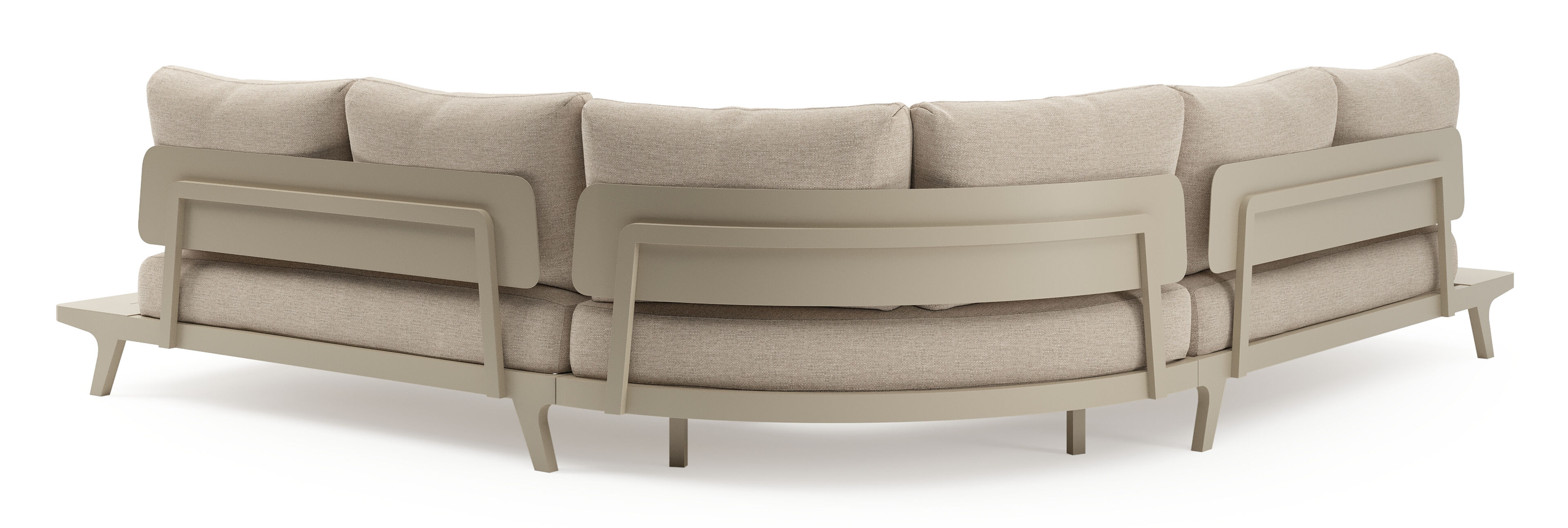 Bolzano loungehoek in beige aluminium met rustic weather+ softtouch kussen