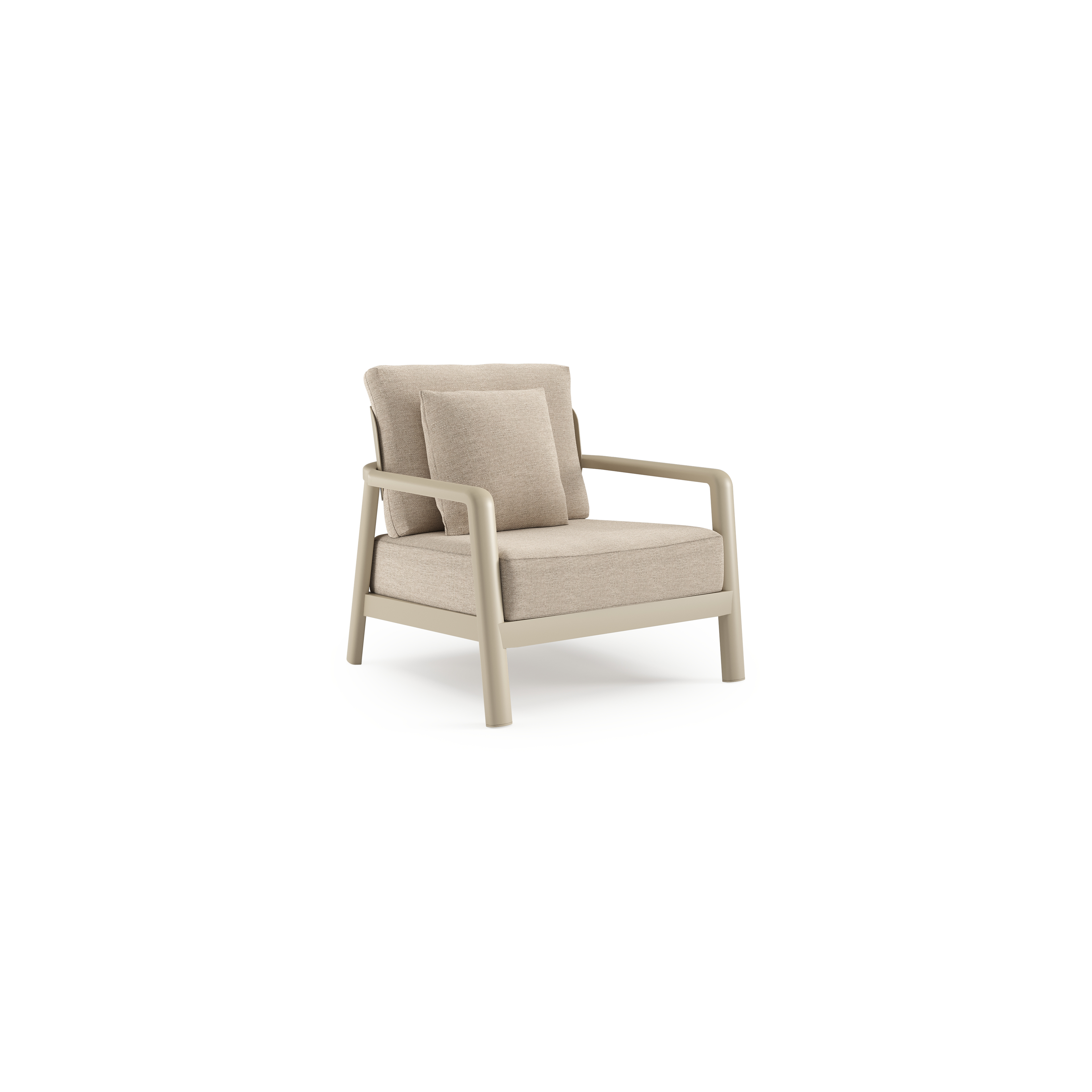 Fauteuil de jardin Salamanca en aluminium beige et coussins en weather+ softtouch rustic