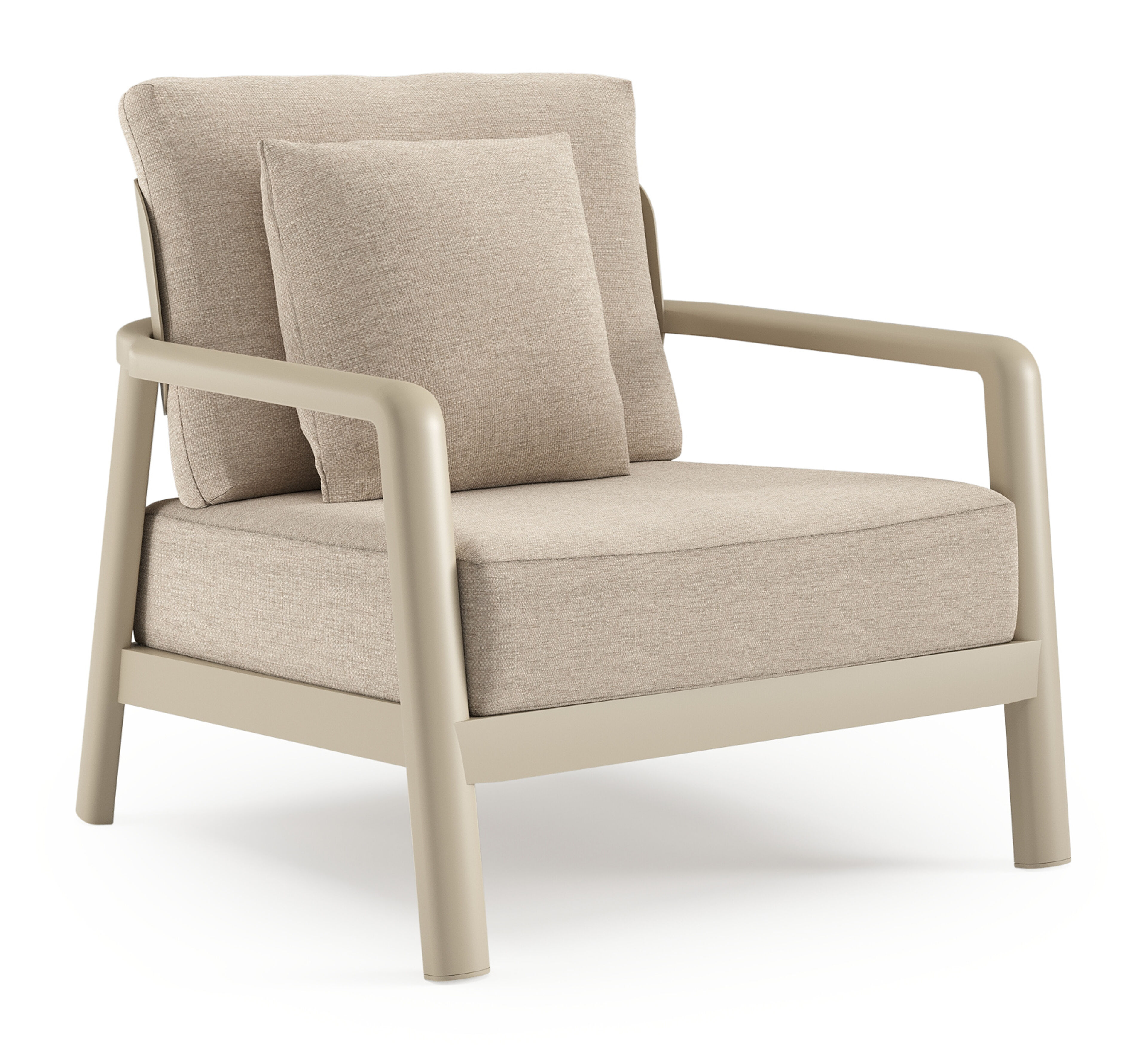 Fauteuil de jardin Salamanca en aluminium beige et coussins en weather+ softtouch rustic
