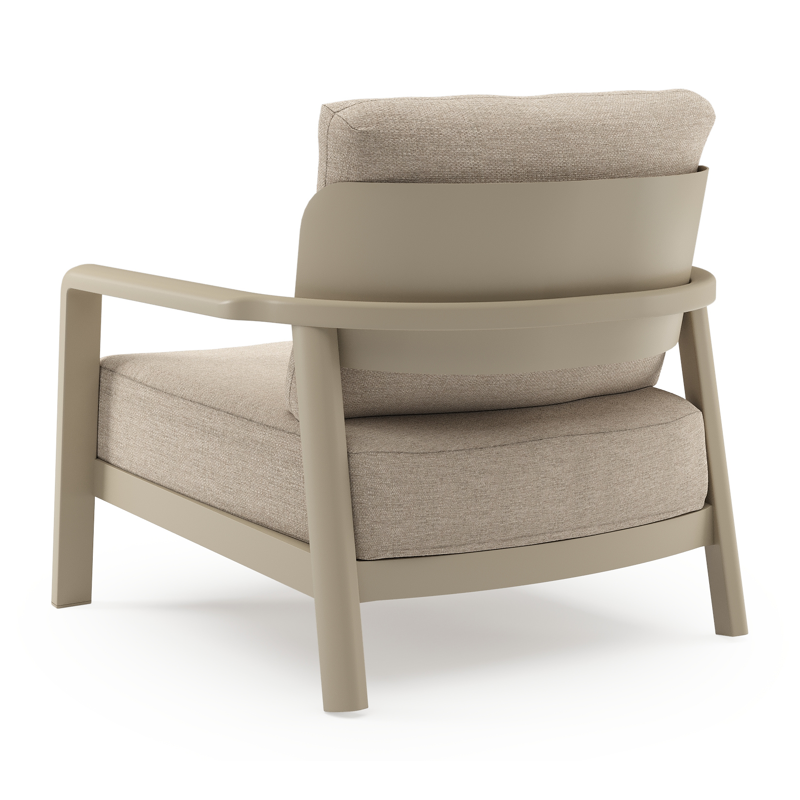 Fauteuil de jardin Salamanca en aluminium beige et coussins en weather+ softtouch rustic