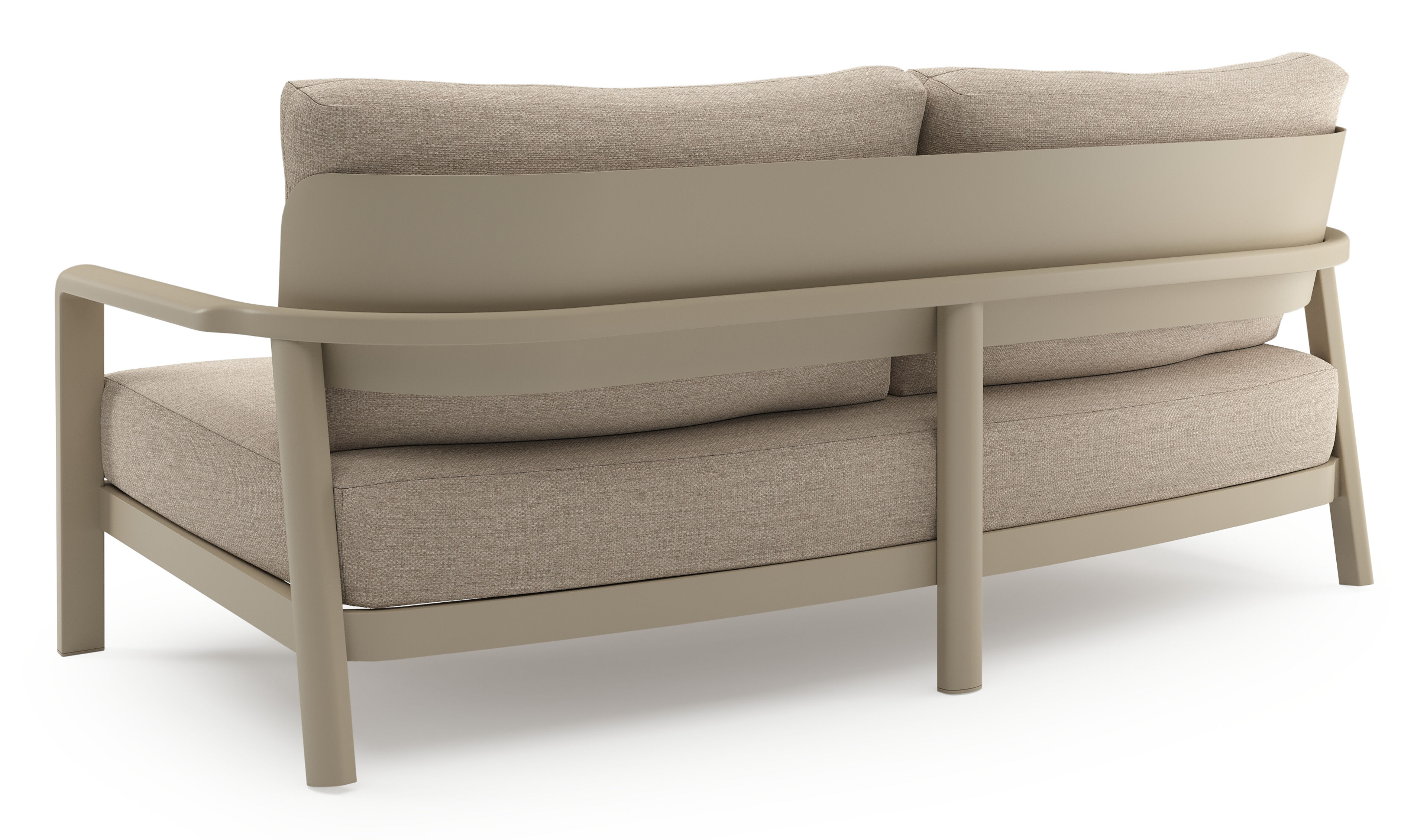 Canapé de jardin Salamanca en aluminium beige et coussins en weather+ softtouch rustic