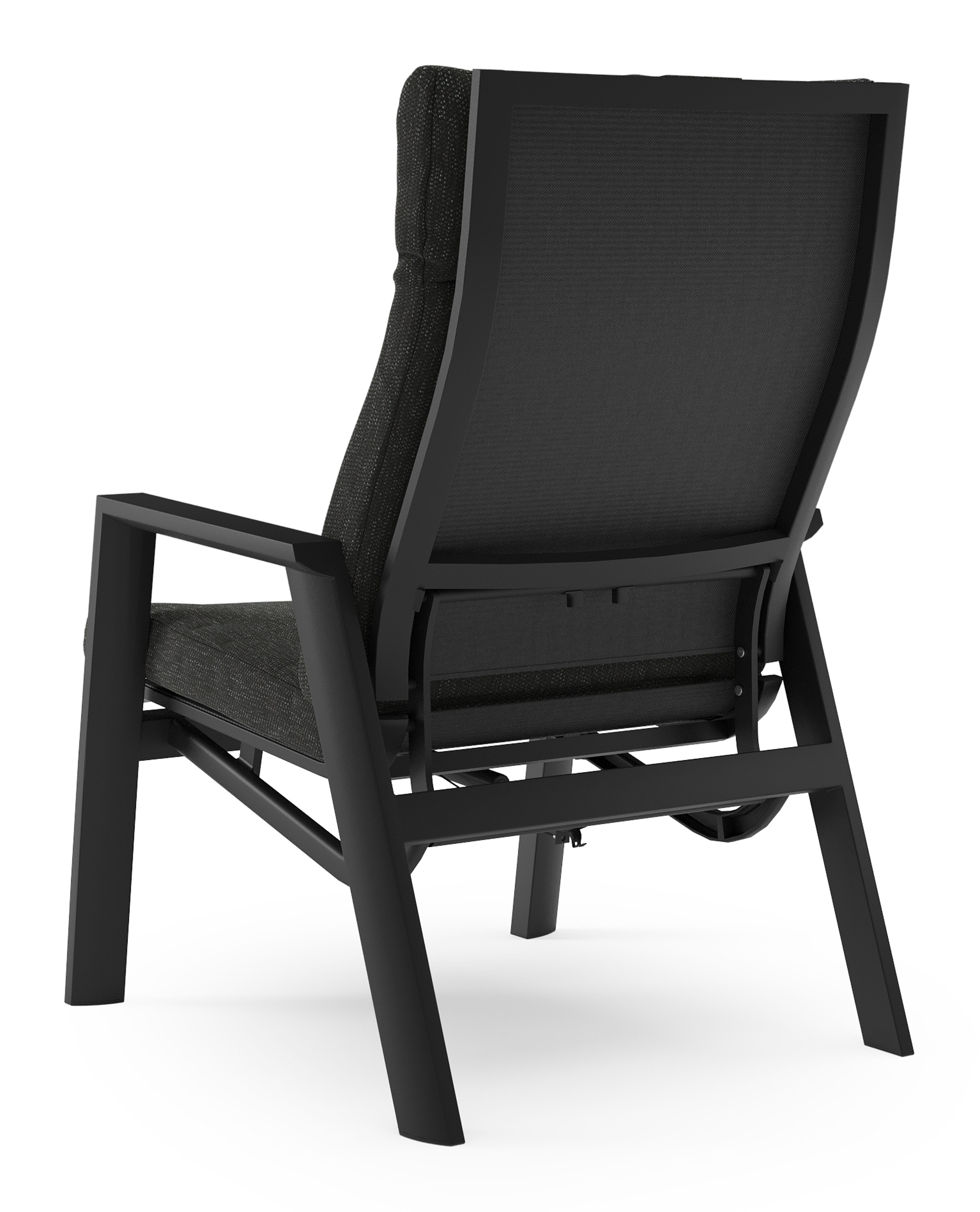Prato loungestoel in zwart aluminium met sky black weather+ softtouch kussen