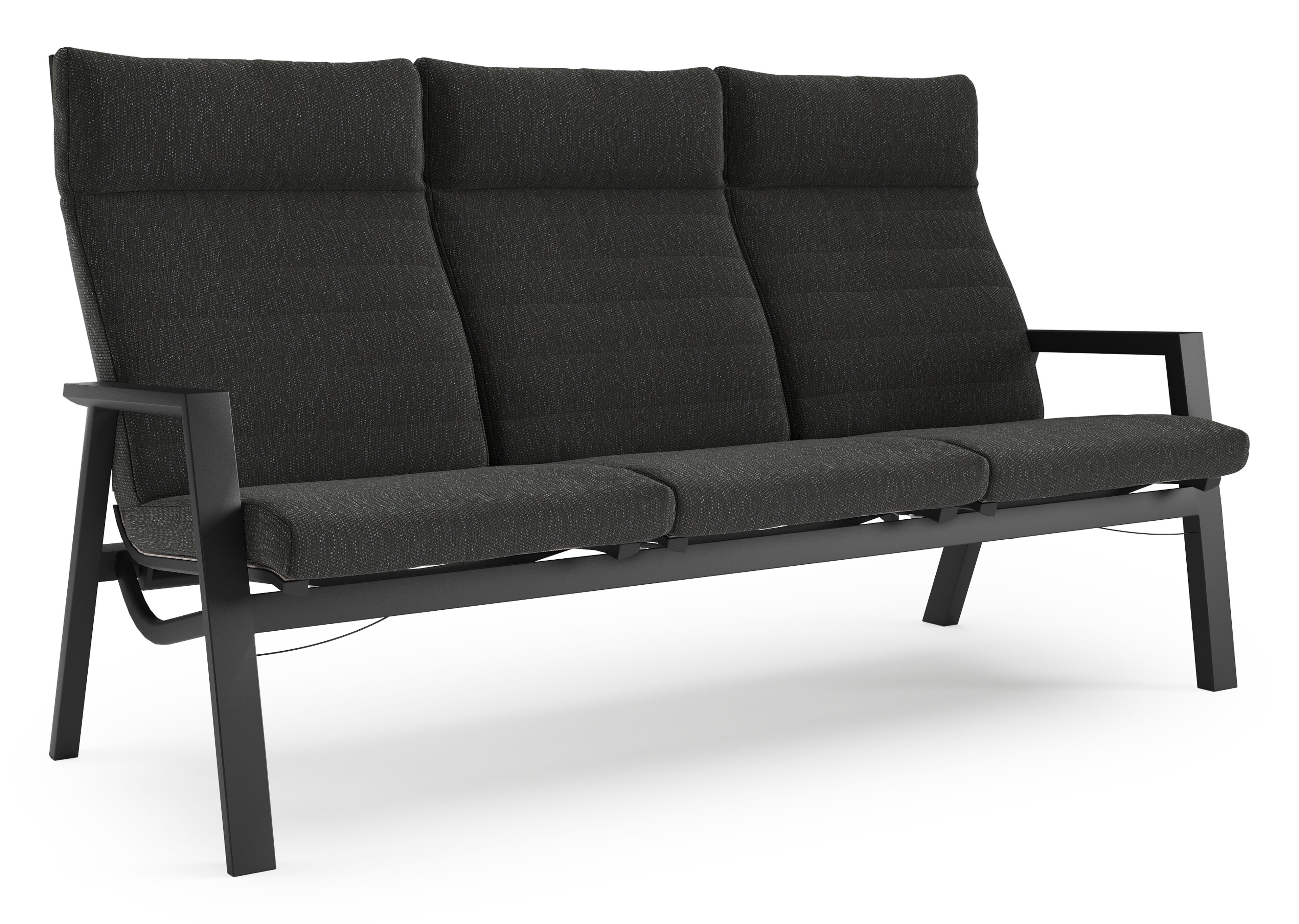 Prato loungebank in zwart aluminium met sky black weather+ softtouch kussen