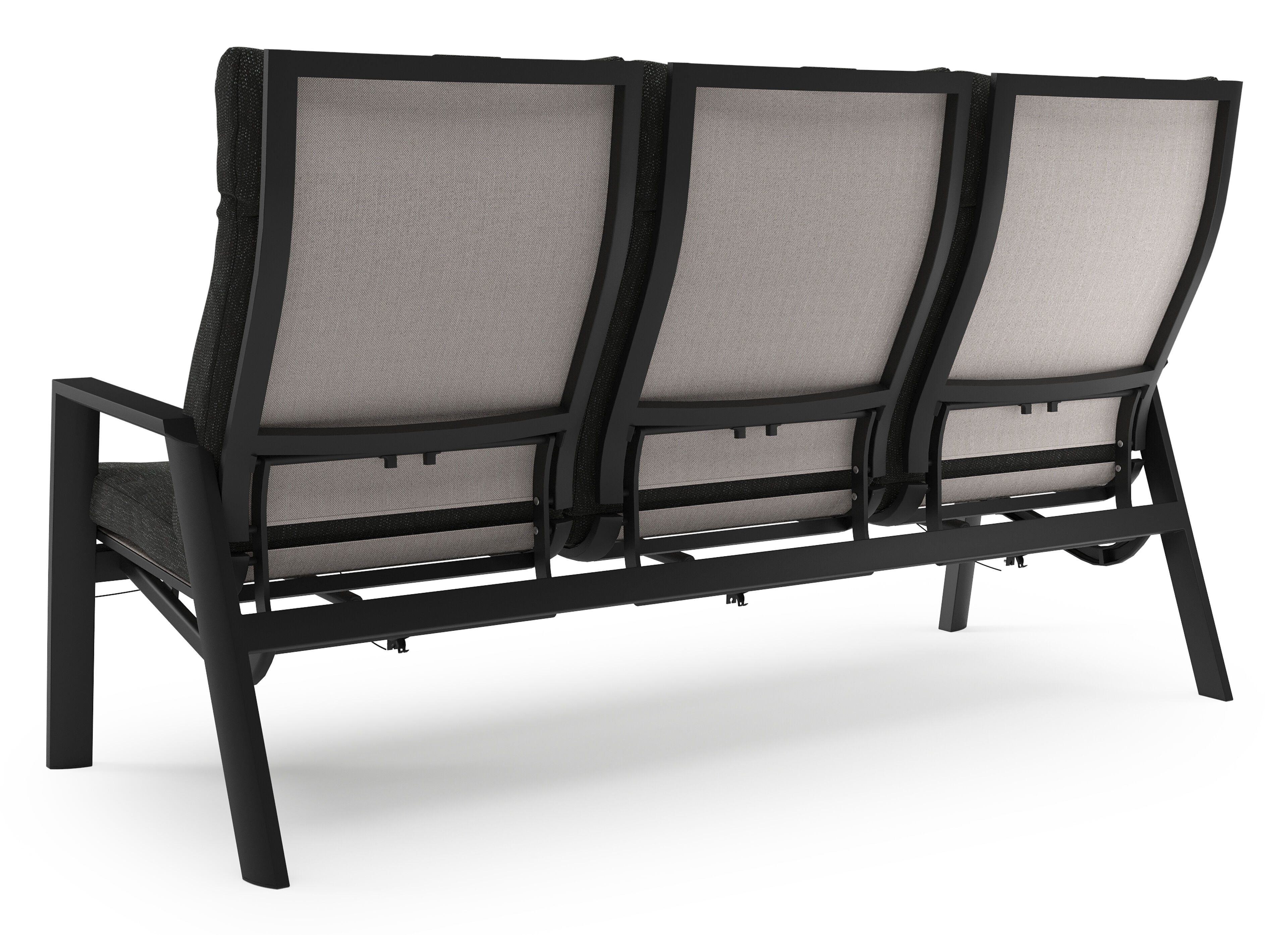 Prato loungebank in zwart aluminium met sky black weather+ softtouch kussen