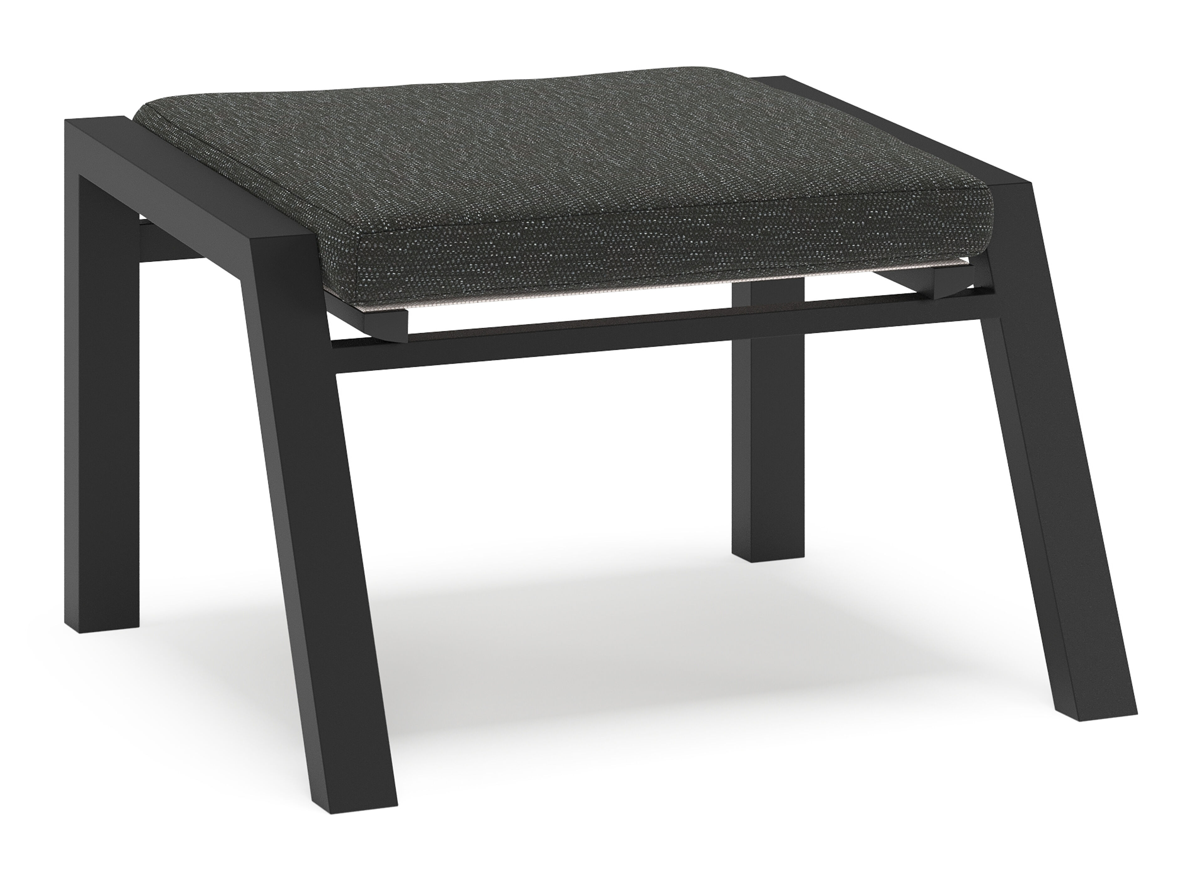 Pouf Prato en aluminium noir et coussins en weather+ softtouch sky black