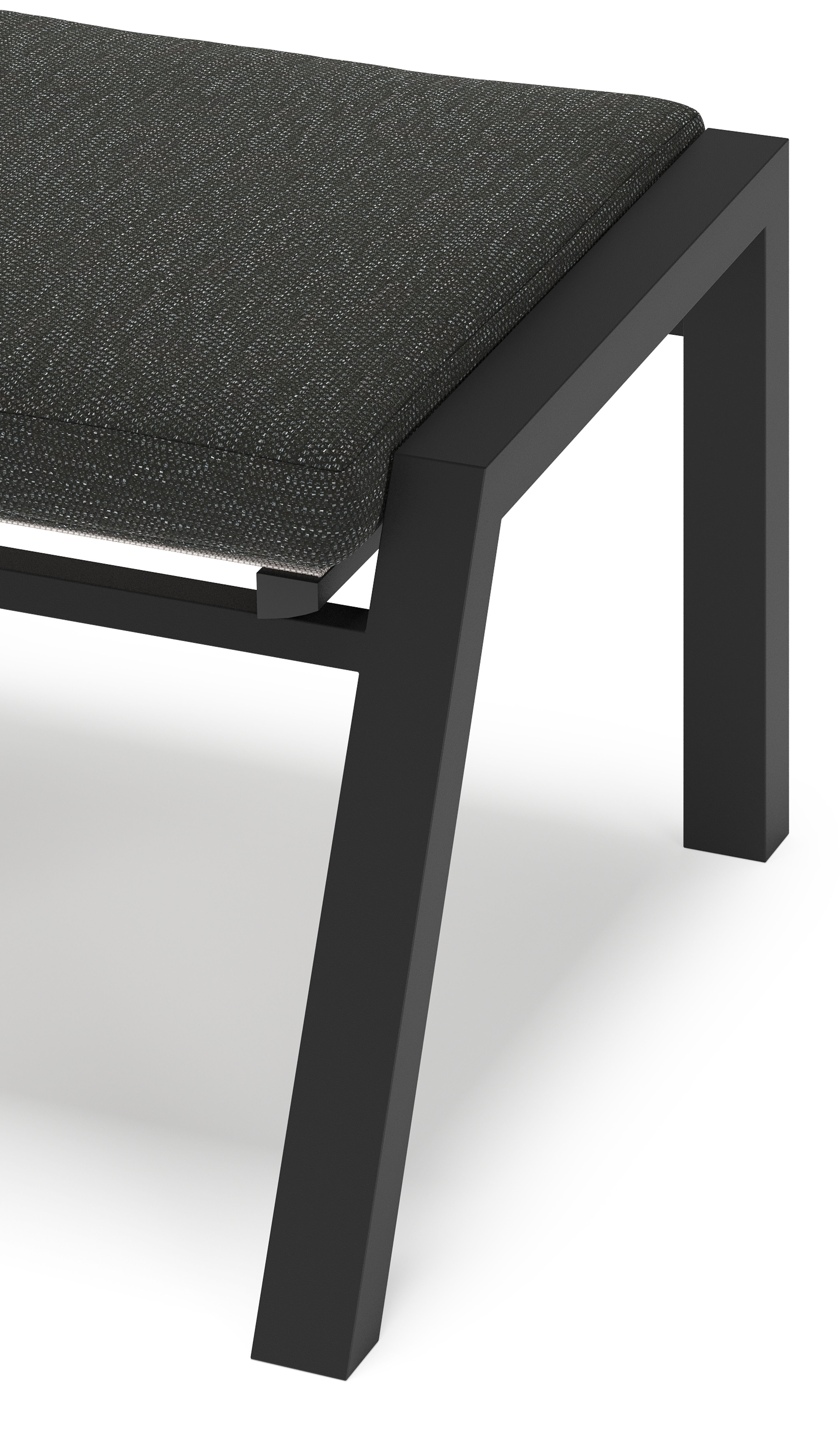 Pouf Prato en aluminium noir et coussins en weather+ softtouch sky black