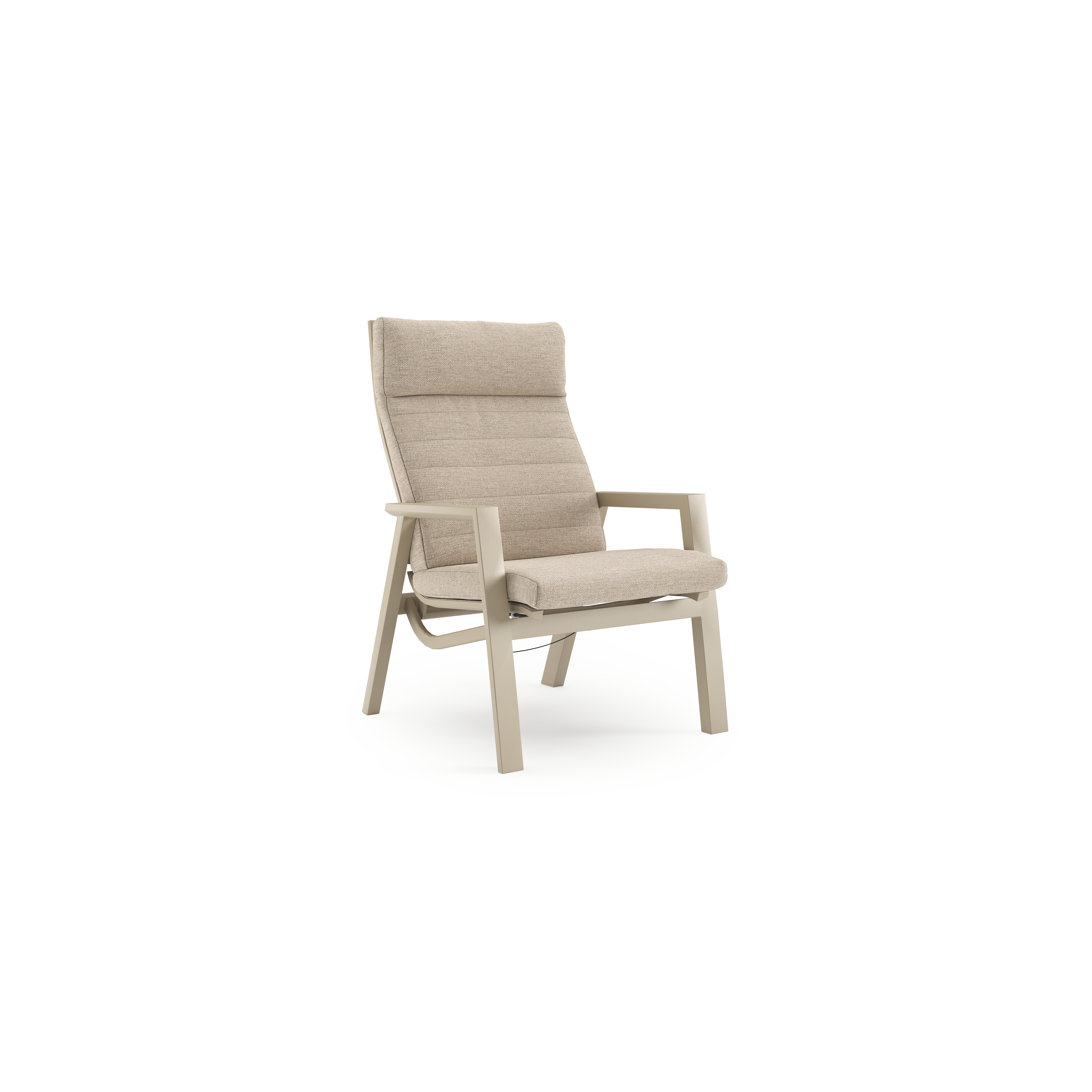 Prato loungestoel in beige aluminium met rustic weather+ softtouch kussen
