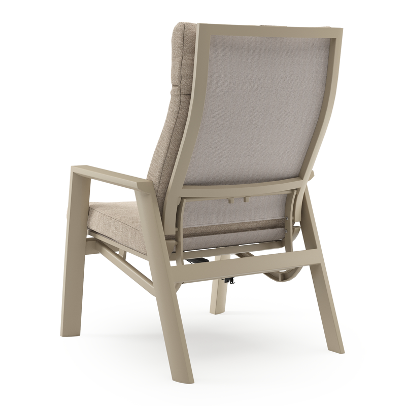 Prato loungestoel in beige aluminium met rustic weather+ softtouch kussen