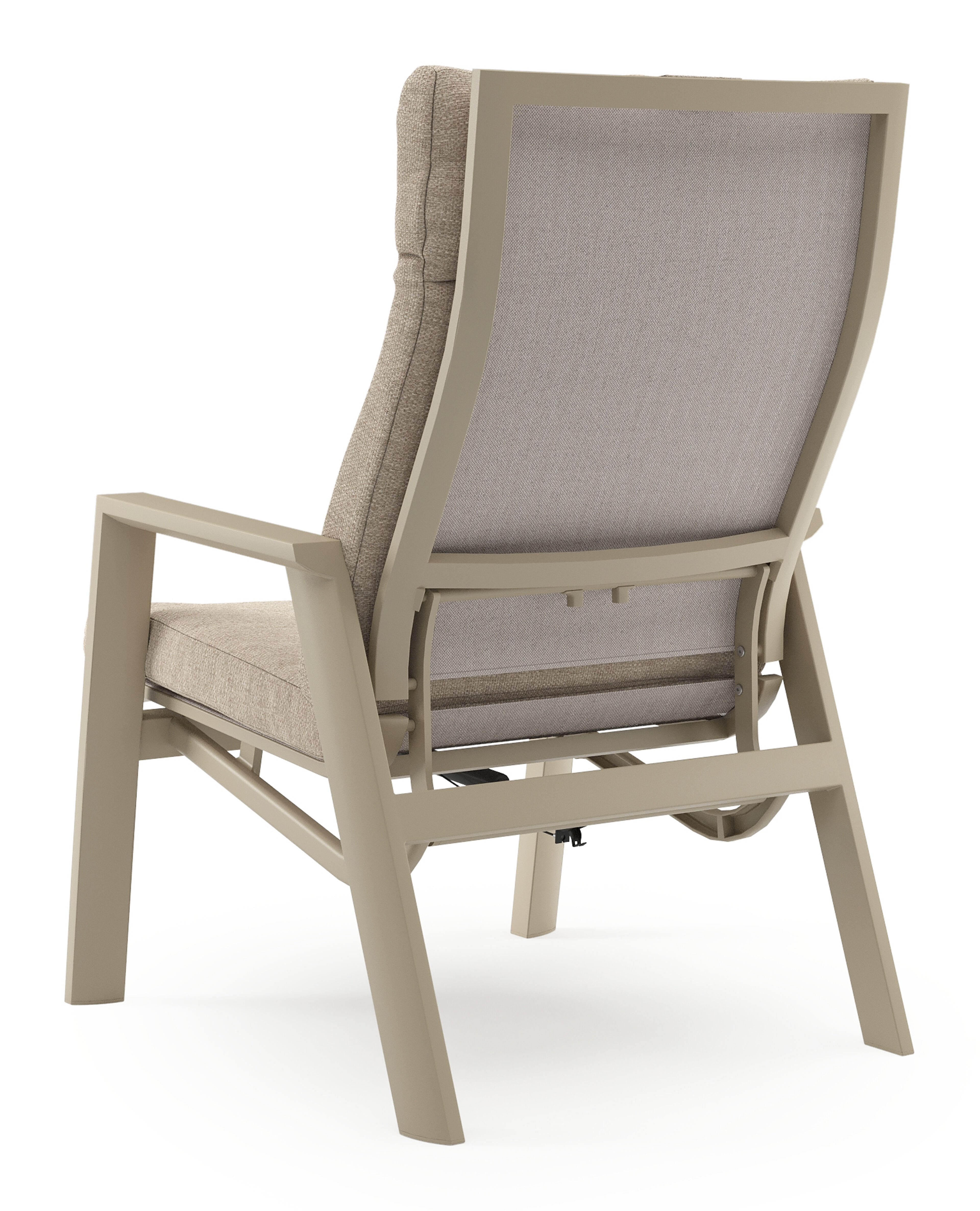 Fauteuil de jardin Prato en aluminium beige et coussins en weather+ softtouch rustic