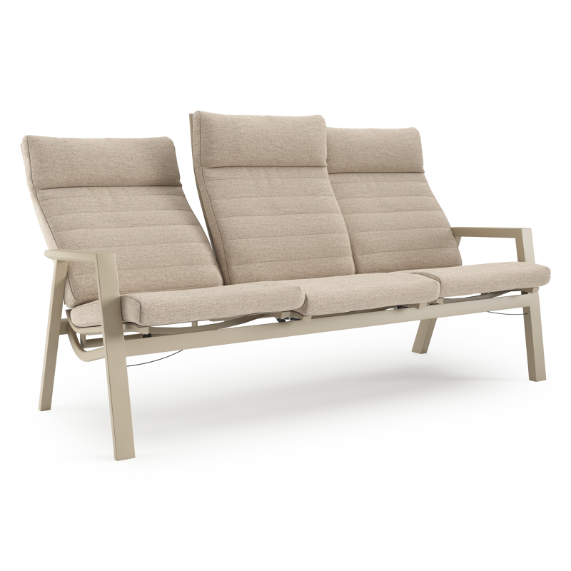 Prato loungebank in beige aluminium met rustic weather+ softtouch kussen