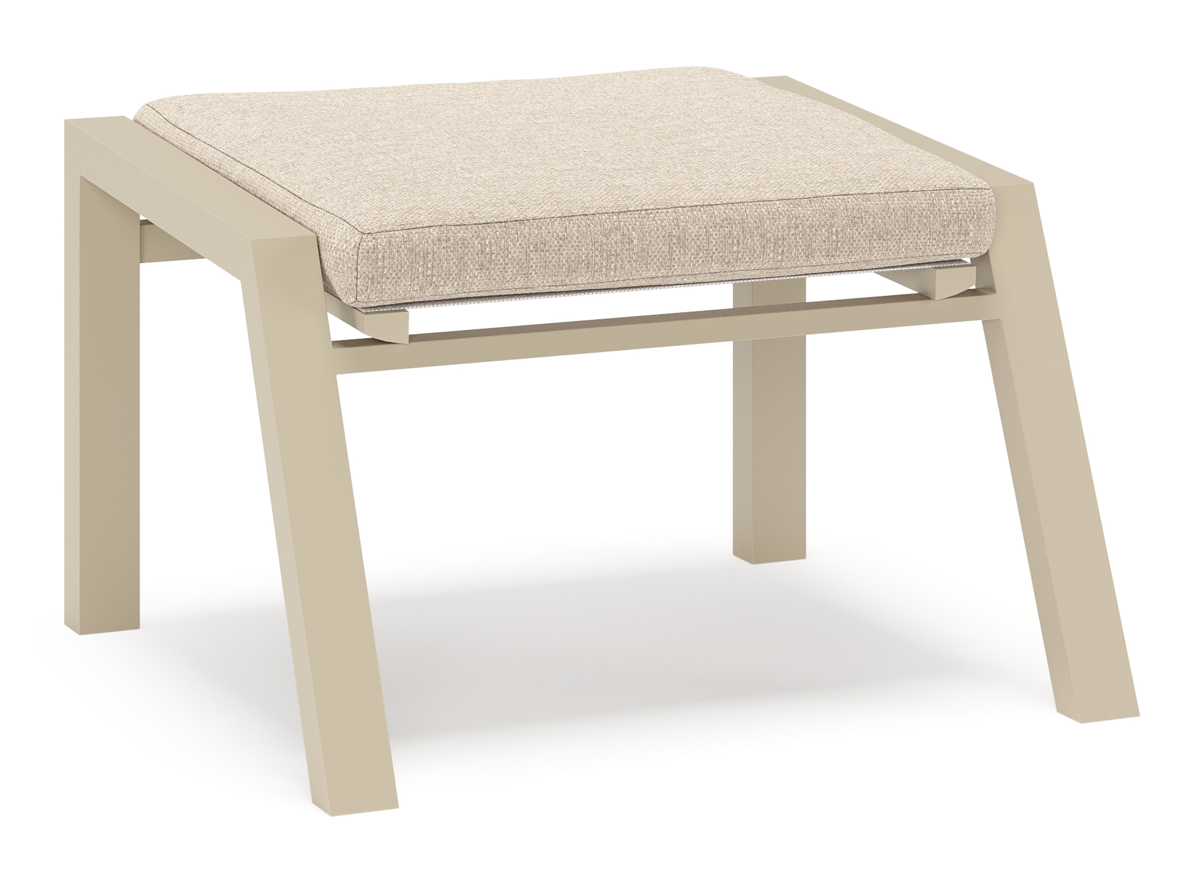 Pouf Prato en aluminium beige et   et coussins en weather+ softtouch rustic