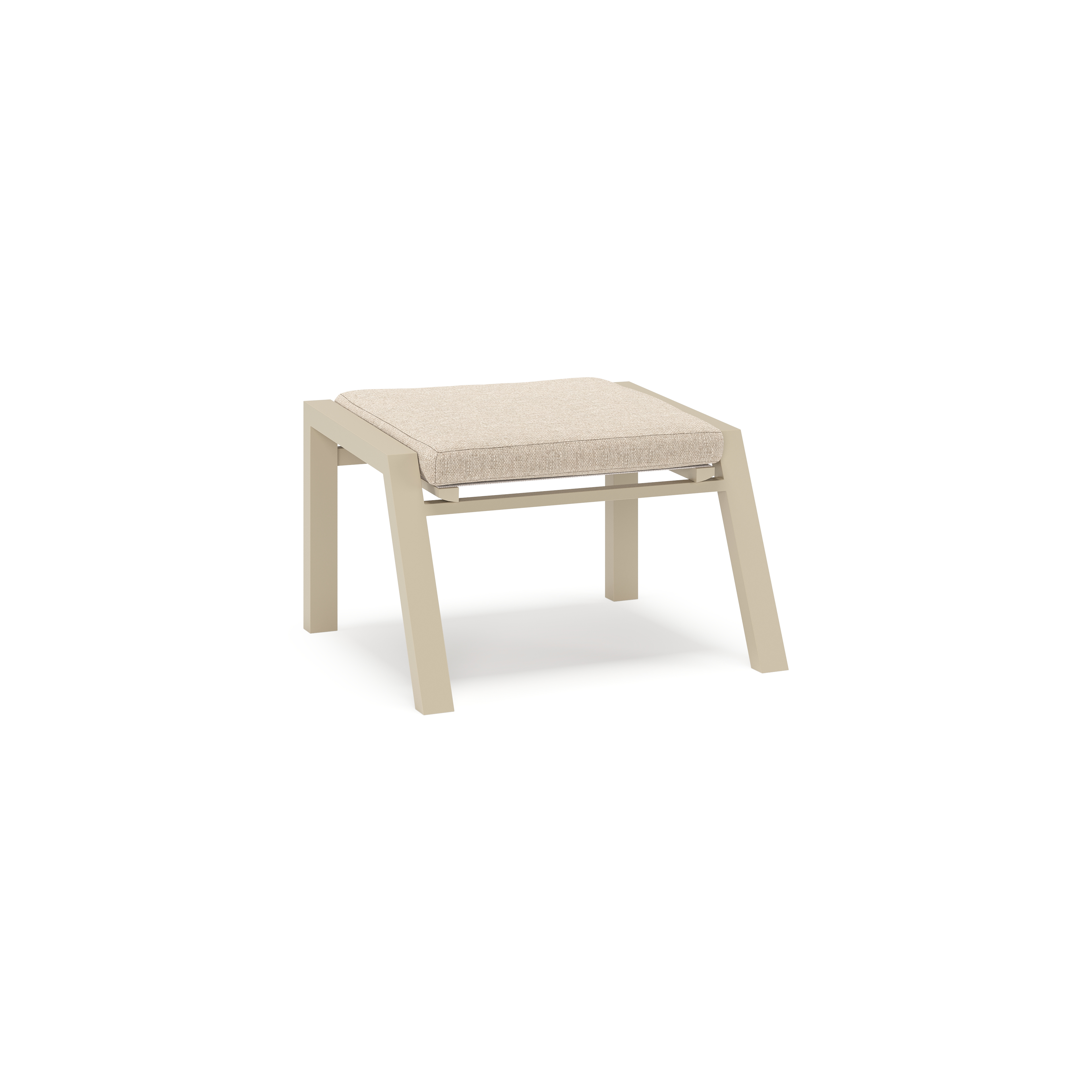 Prato lounge poef in beige aluminium met rustic weather+ softtouch kussen