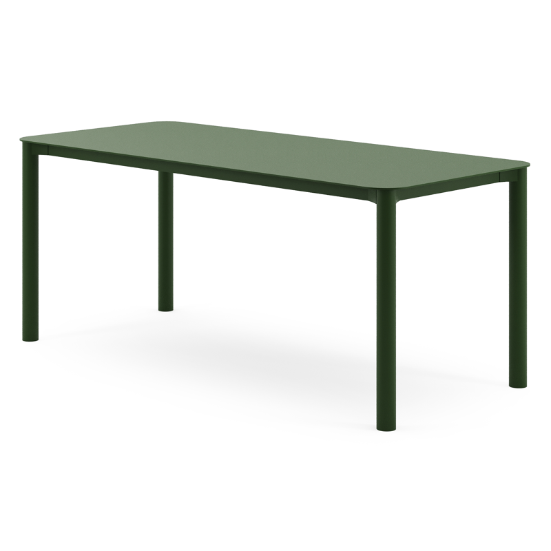 Orso tuintafel rechthoekig afgerond in groen aluminium - L 200 x B 80 x H 75 cm