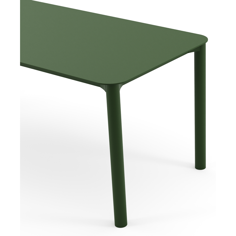 Orso tuintafel rechthoekig afgerond in groen aluminium - L 200 x B 80 x H 75 cm