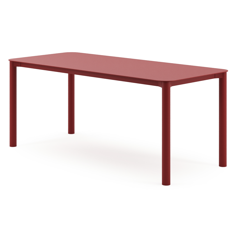 Orso tuintafel rechthoekig afgerond in ruby aluminium - L 200 x B 80 x H 75 cm
