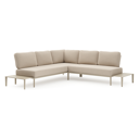 Salon de jardin d'angle Tolosa en aluminium beige et coussins en weather+ softtouch rustic