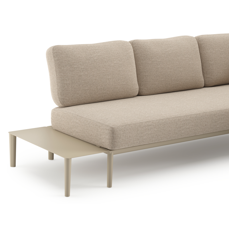 Salon de jardin d'angle Tolosa en aluminium beige et coussins en weather+ softtouch rustic