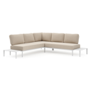 Salon de jardin d'angle Tolosa en aluminium blanc et coussins en weather+ softtouch rustic