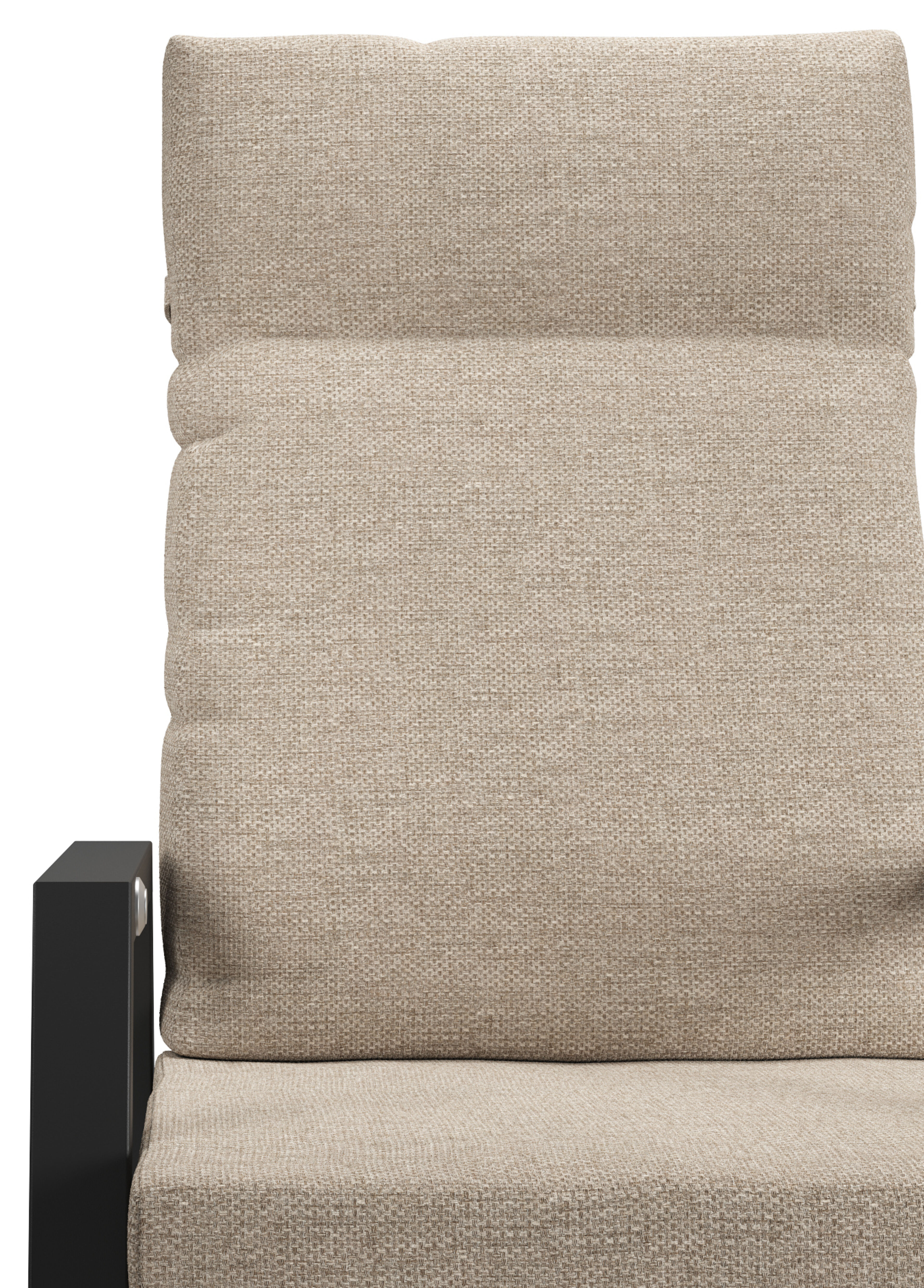 Leon tuinstoel in zwart aluminium en beige textilene met kussen in Rustic Weather+ Softtouch