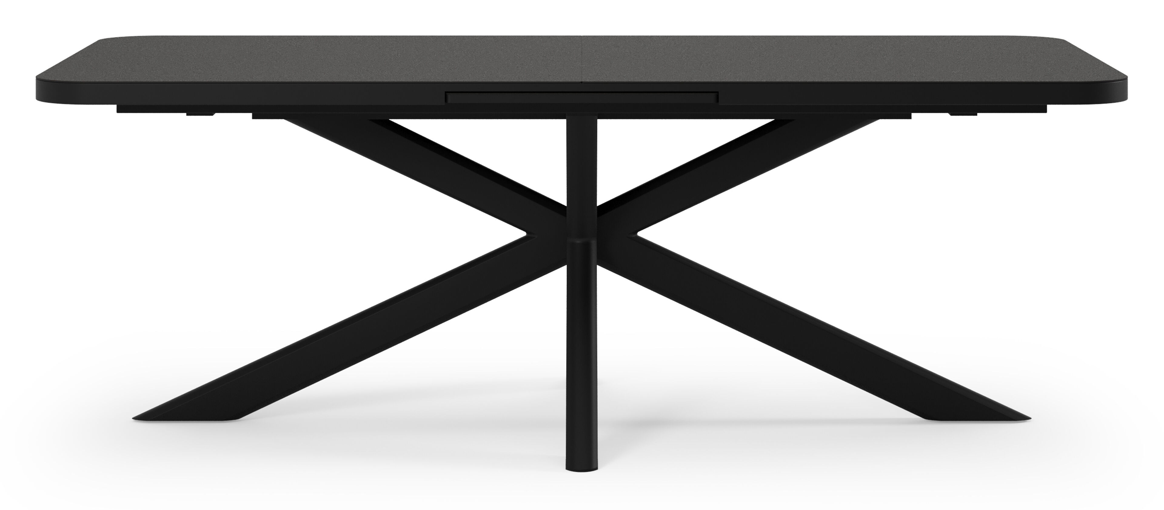 Estella tuintafel rechthoekig in zwart aluminium en Notte Minerale sintered stone - L 200 - 260 x B 100 x H 75.5 cm