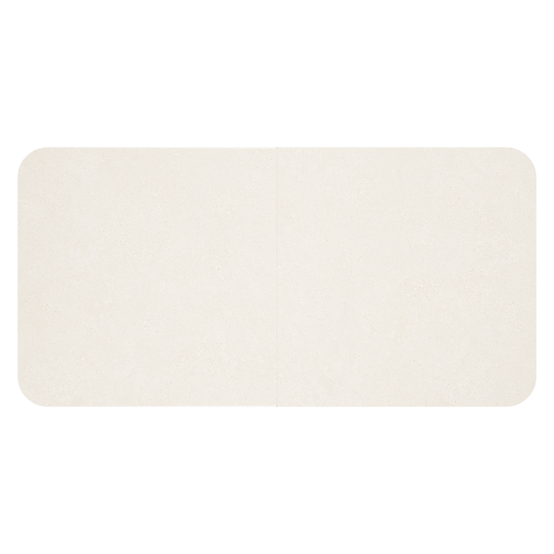 Estella tuintafel rechthoekig in beige aluminium en Crema Minerale sintered stone - L 200 - 260 x B 100 x H 75.5 cm