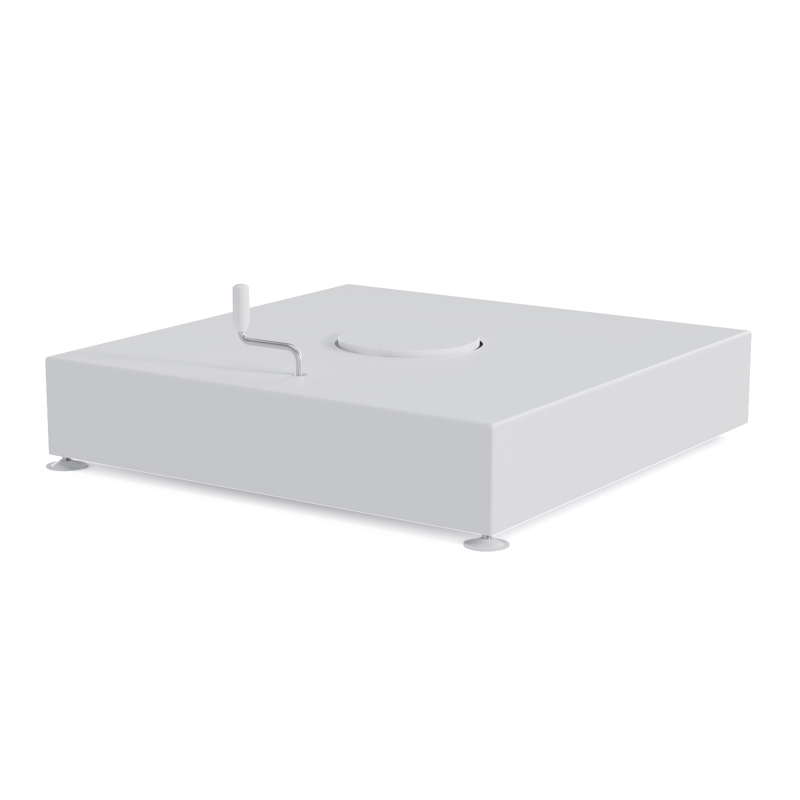 Pied de parasol Minore en aluminium blanc 150 kg avec roulettes