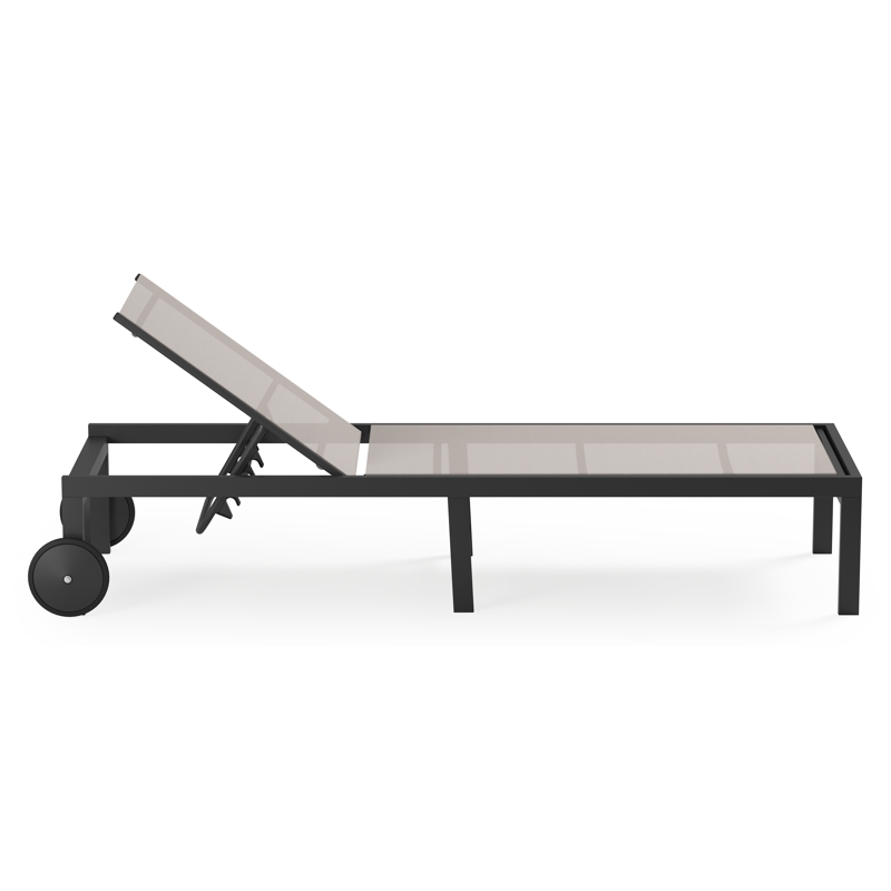 Alba verstelbaar ligbed in zwart aluminium
