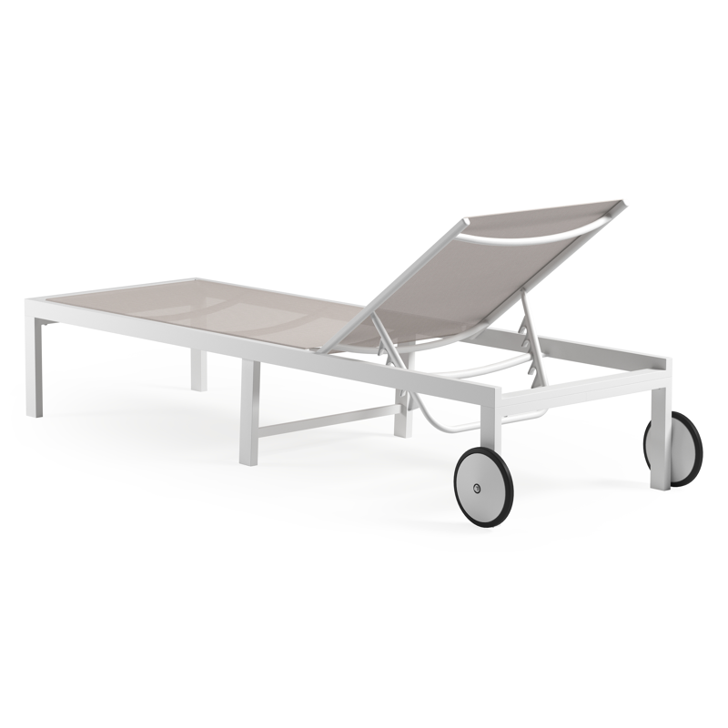 Alba verstelbaar ligbed in wit aluminium