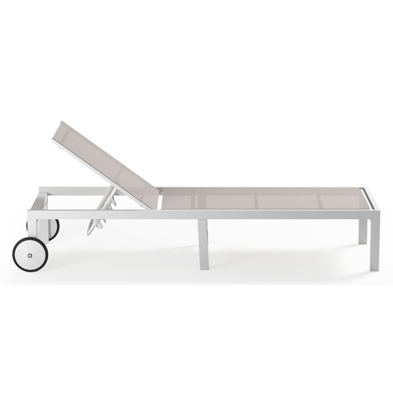 Alba verstelbaar ligbed in wit aluminium