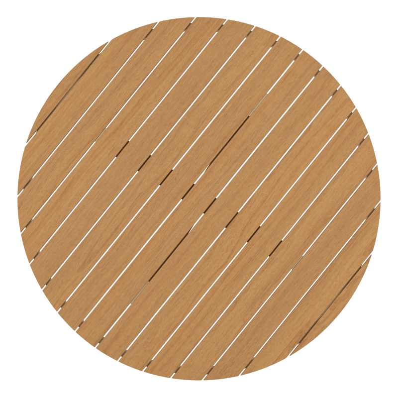 Tora tuintafel rond in beige aluminium en polywood - Dia. 140 x H 75 cm