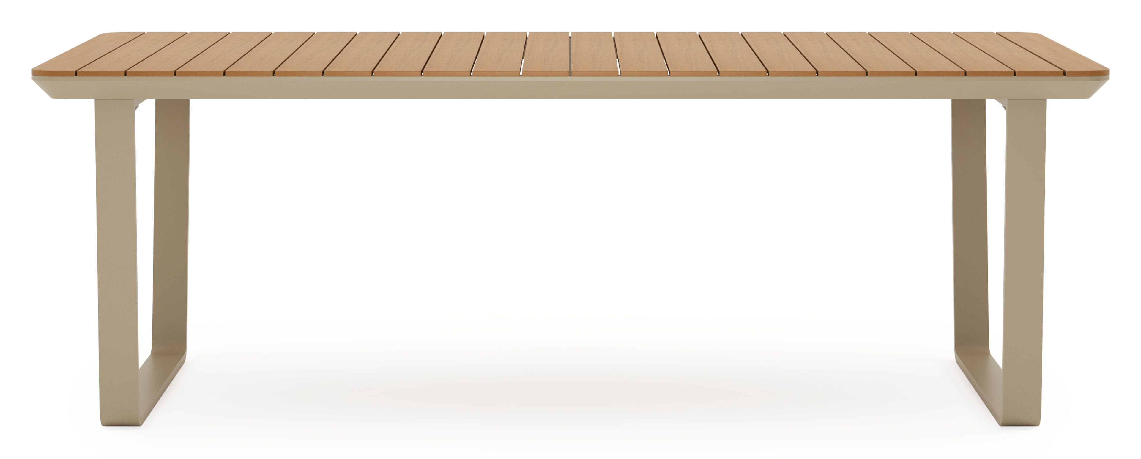 Alora tuintafel afgerond rechthoekig in beige aluminium en polywood - L 220 x B 100 x H 75 cm