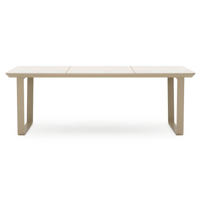 Table de jardin Alora en aluminium beige et sintered stone beige - Lg. 220 x Lrg. 100 x Haut. 75 cm