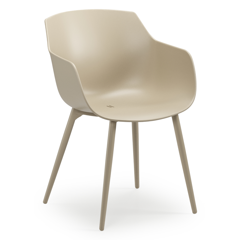 Paco tuinstoel in beige aluminium en beige kunststof