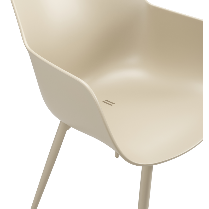 Paco tuinstoel in beige aluminium en beige kunststof