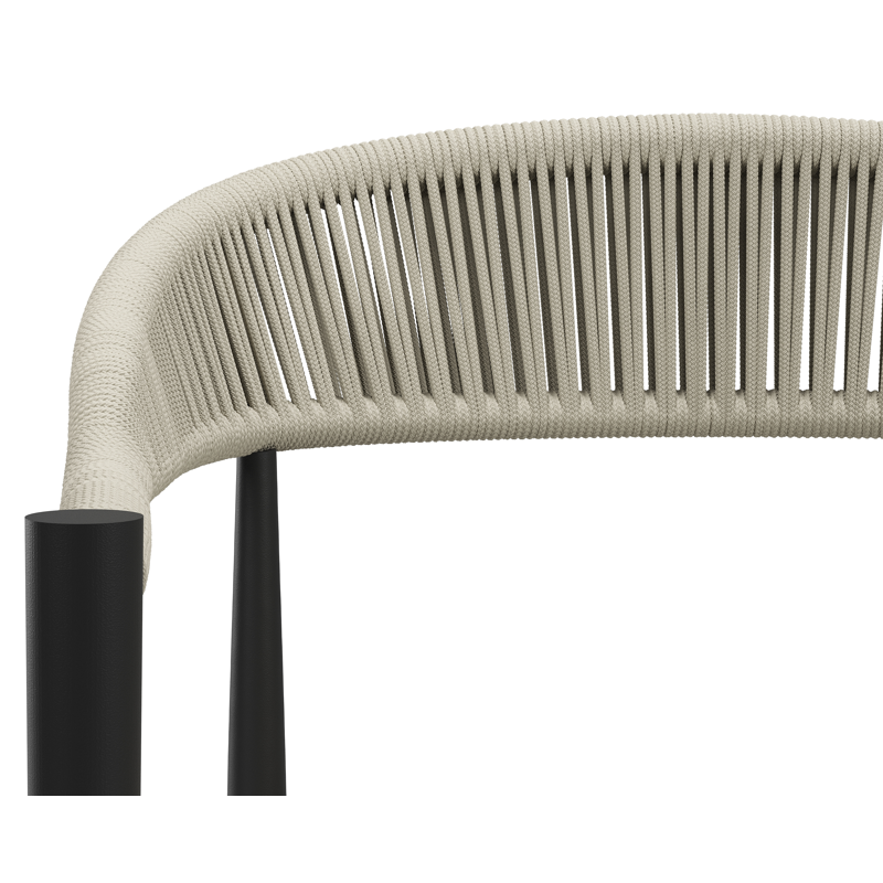 Guarda tuinstoel in zwart aluminium en beige rope