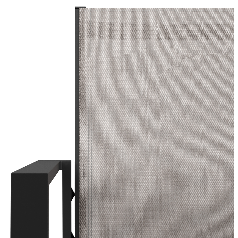 Bahia tuinstoel in zwart aluminium en beige textilene