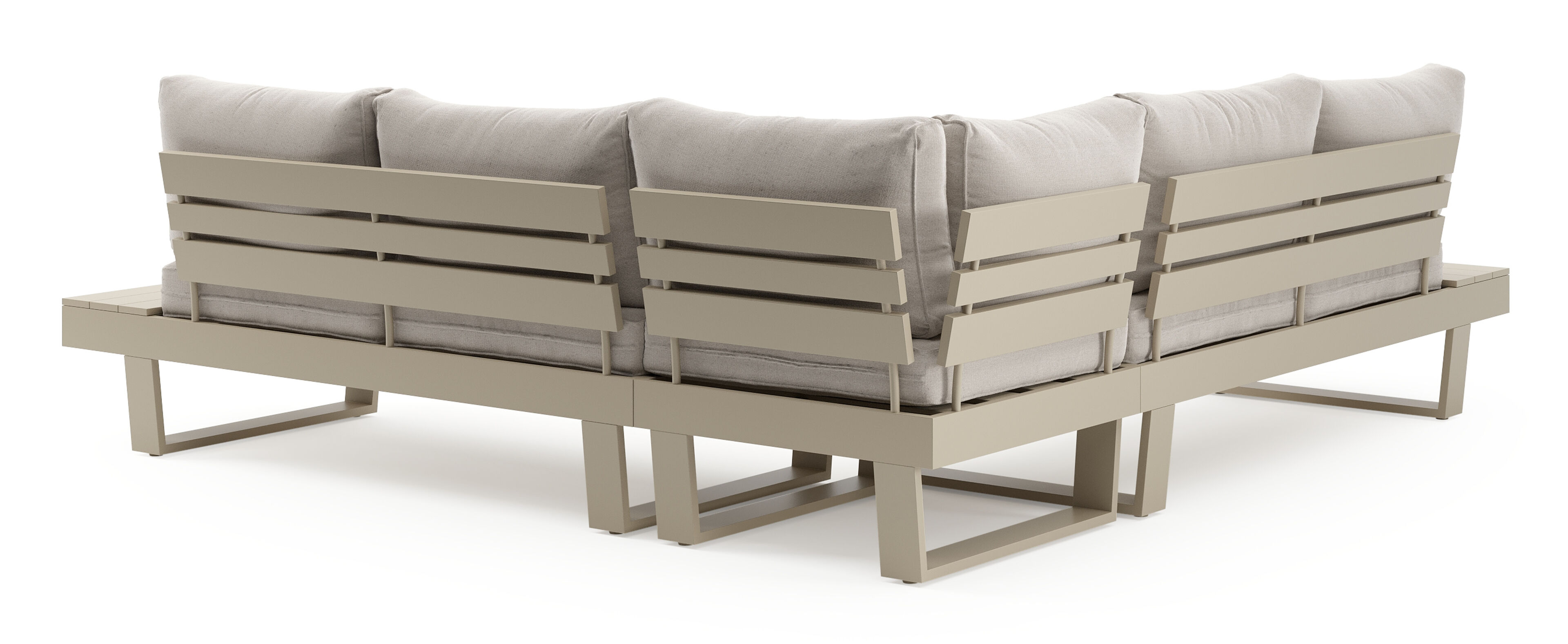Alora loungehoek in beige aluminium met beige kussen