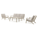 Nelas loungeset in beige aluminium met beige weather+ softtouch kussens en loungetafel
