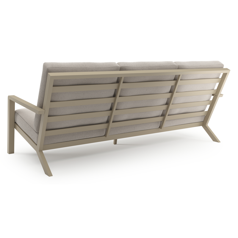 Canapé de jardin Nelas en aluminium beige et coussins en weather+ softtouch beige